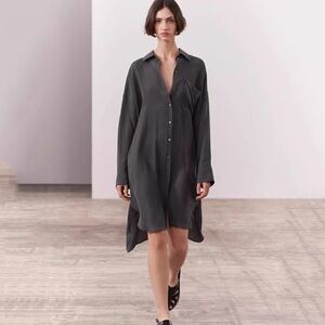 ZARA Slate Gray Button-Up Shirt